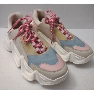 Free People Another Project Lolly Sneakers Multi Grey Pink Women's Size 9.5/40